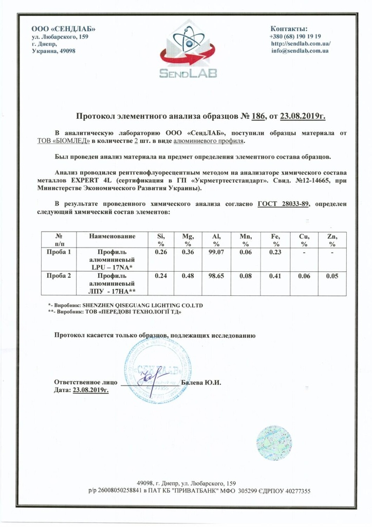 Профіль алюмінієвий BIOM врізний ЛПВ12 12х16 анодований, 1м