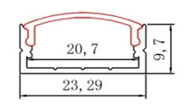 Профіль алюмінієвий BIOM ЛП10 23х10, анодований (палка 2м), м