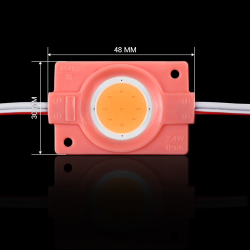 Світлодіодний модуль BRT COB 2.4W круглий PINK, 12В, IP65 рожевий