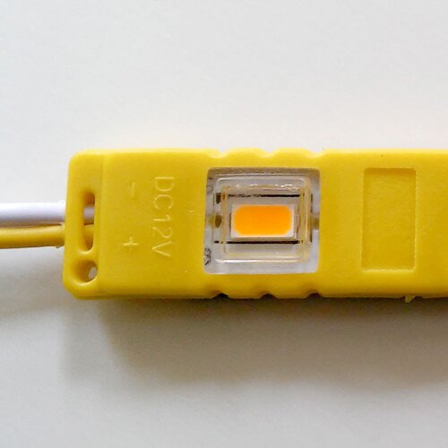 Світлодіодний модуль BRT M2 5630-3 led Y 1,5W, 12В, IP65 жовтий закртитий з лінзою