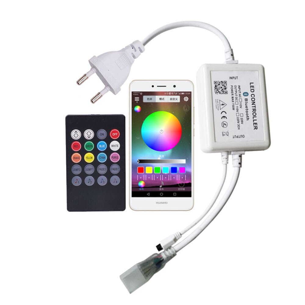 [8_4399] Контролер 220V NEON RGB 10х20 - AC-4 (720W; IR+Bluetooth; 20K)