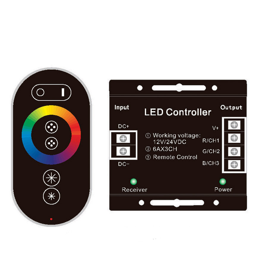 [8_4474] Контролер RGB Full-TOUCH 24А, Чорний