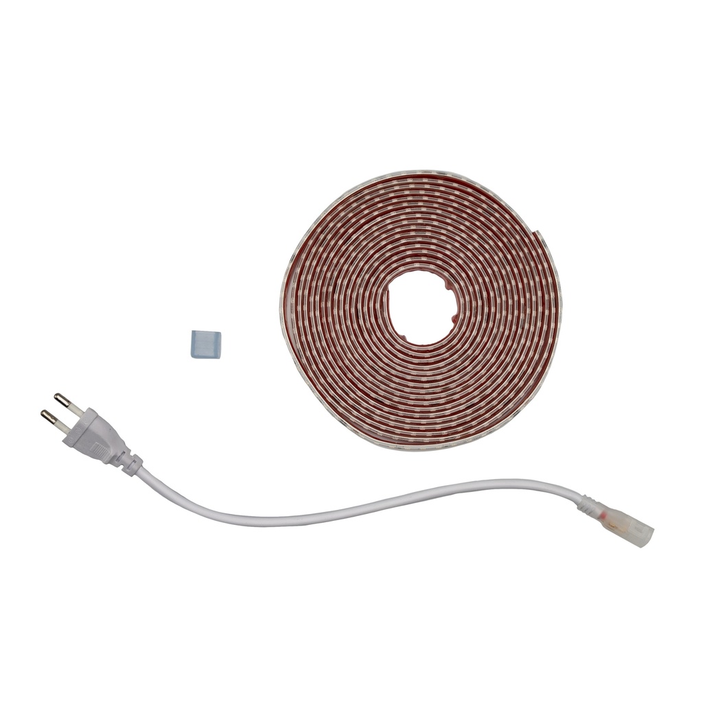 [8_5024] Готовий набір Світлодіодної LED стрічки PROLUM™ 220V; 2835\120; IP67; 8 ММ; Series "S", Тепло-Білий (2800-3200K)