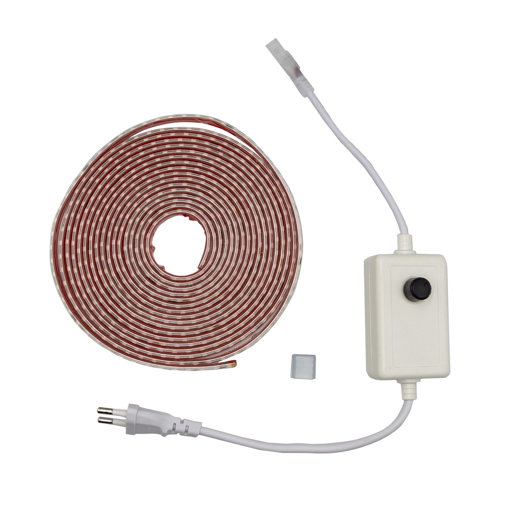 Готовий набір Світлодіодної LED стрічки PROLUM™ 220V; 2835\120; IP67; 8 ММ; Series "S", Тепло-Білий (2800-3200K)
