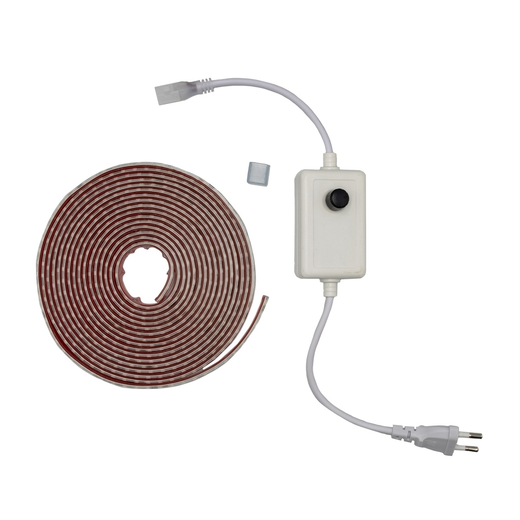 [8_5026] Готовий набір Світлодіодної LED стрічки PROLUM™ 220V; 2835\120; IP67; 8 ММ; Series "S", Білий (5500-6000К)