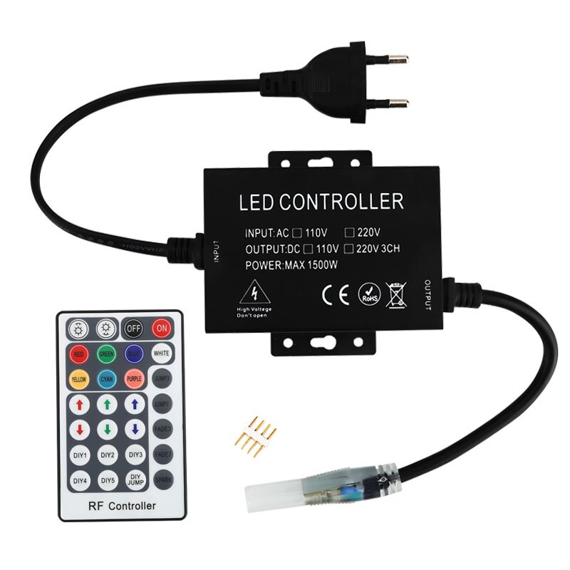 [8_4398] Контролер 220V NEON RGB 10х20 - AC-2 (1500W; RF; 28K)