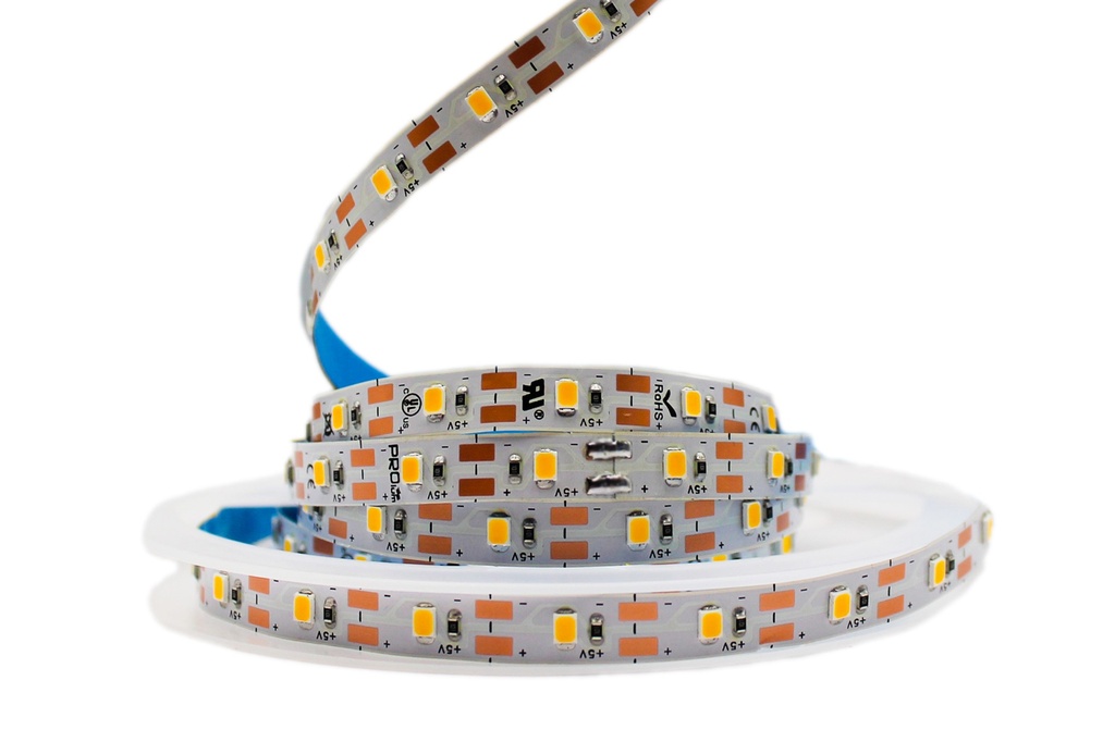 [8_4641] Світлодіодна LED стрічка PROLUM™ 5V; 2835\60; IP20; Series "S", Тепло-Білий (2800-3200K)