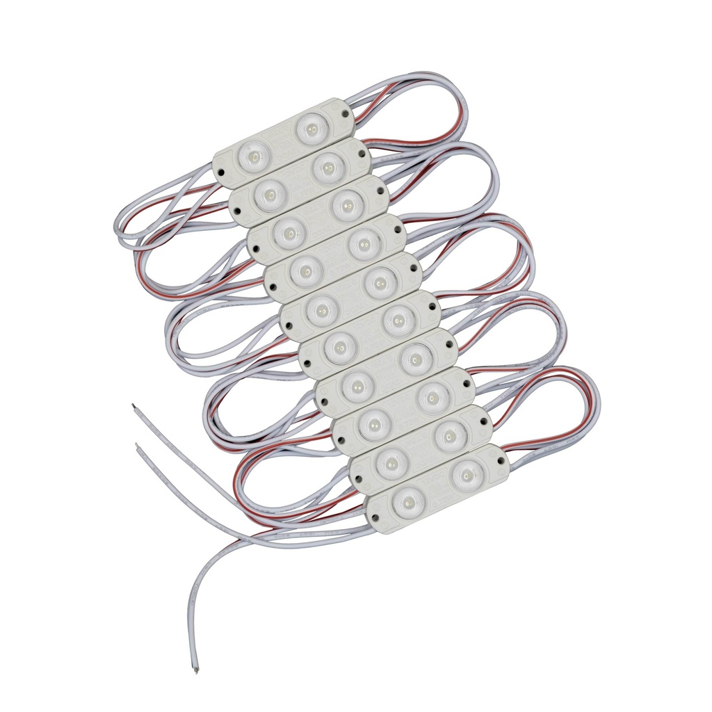 [8_5206] Світлодіодний модуль PROLUM Т1, SMD2835, 2LED, 12V, 0,72W, IP66, З лінзою, Білий