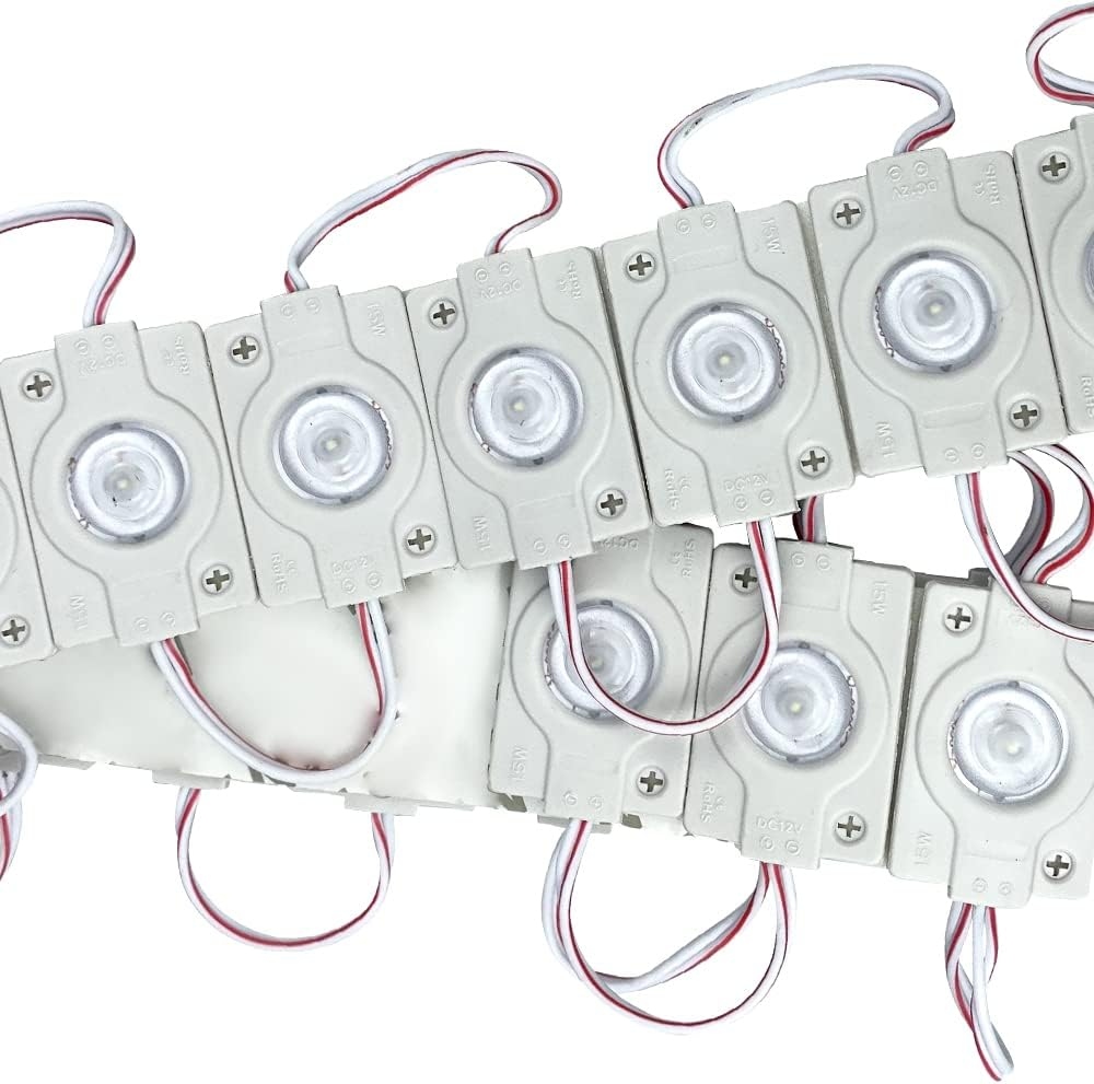 [8_5734] Світлодіодний модуль PROLUM Т1, SMD2835, 1LED, 12V, 1,2W, IP66, З лінзою, Білий