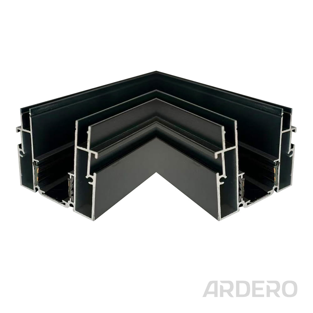 Кутовий з'єднувач Ardero LD2040 для вбудованого шинопроводу CABM1004 чорний