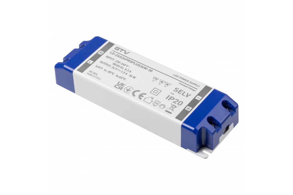 Блок живлення GTV PRO+, DC24В, 36 Вт, вхід AC220-240В, IP20