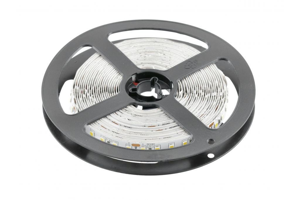 Світлодіодна стрічка GTV 2835, DC24В, 600LED/5м, 21 Вт/м, 1350 лм/м, 3200К, IP20, рулон 5 м