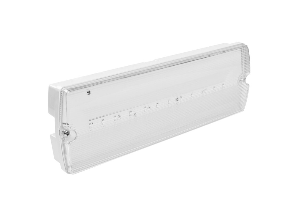 Аварійний світильник GTV TERNO-3, LED, 3W, 250lm, 6400K, AC220-240V, IP65, 3h, дворежимний, кнопка TEST