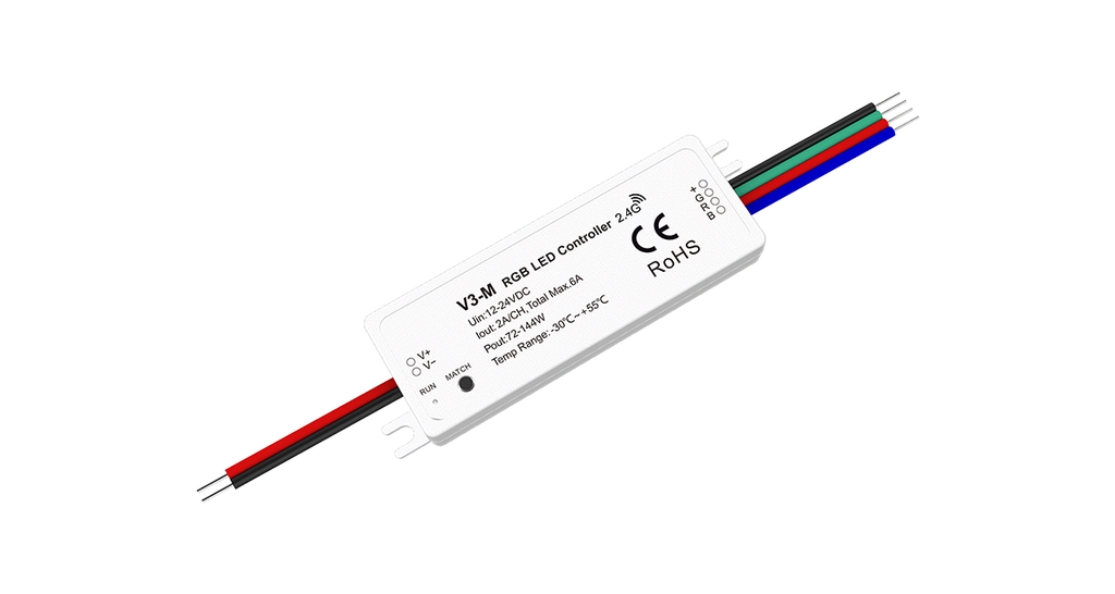 LED-контролер RGB DEYA Mini RF 12-24VDC, 2A*3CH (V3-M)