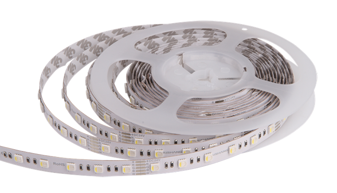 LED стрічка RISHANG 60-5050-24V-IP20 12.9/4.7W RGB+4000K 5м (RD0260AC-A)