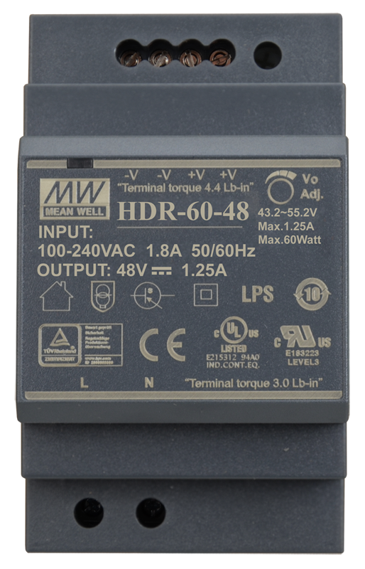 Блок живлення Mean Well на DIN-рейку 60W DC48V (HDR-60-48)