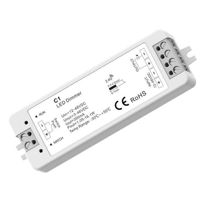 [10_1840] LED-димер DEYA 12-48VDC, 1,05-16, 1W*1CH, PUSH-DIM (C1-350mA)