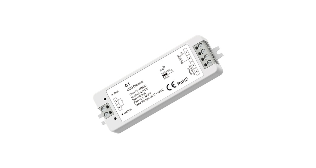 [10_1841] LED-димер DEYA 12-48VDC, 2,1-32, 2W*1CH, PUSH-DIM (C1-700mA)