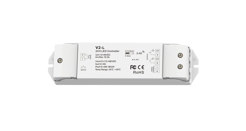 LED-контролер DEYA 12-48VDC,  8A*2CH, PUSH-DIM (V2-L)