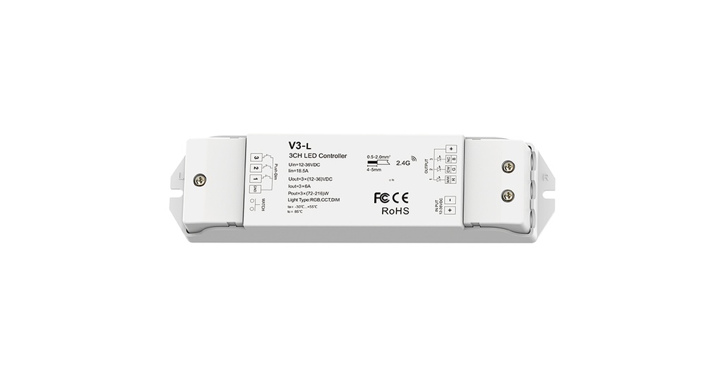 [10_1844] LED-контролер DEYA 12-36VDC, 6A*3CH, PUSH-DIM (V3-L)
