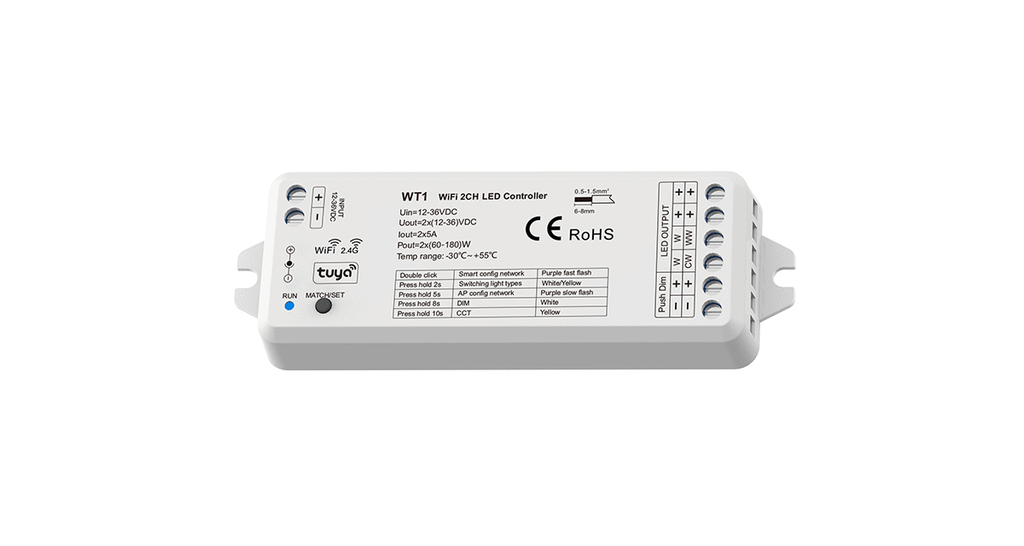 LED-контролер DEYA 12-36VDC, 5A*2CH(WT1)