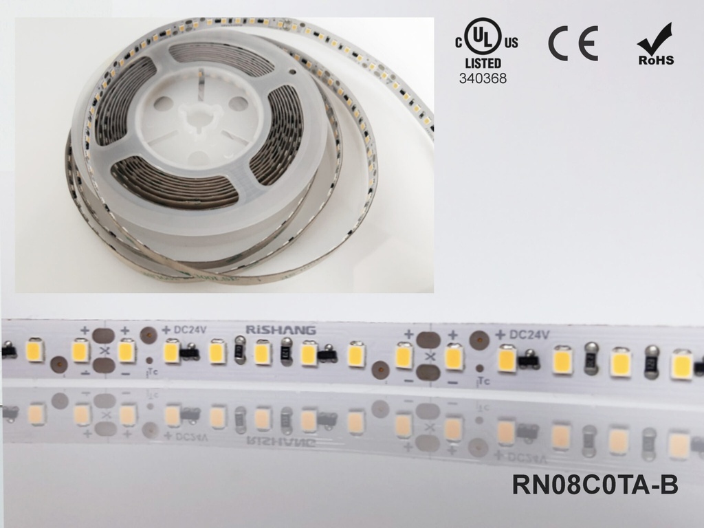 [10_2067] LED стрічка RISHANG 120-2835-12V-IP20 8,6W 818Lm 2700K 5м (RN08C0TA-B-SW)