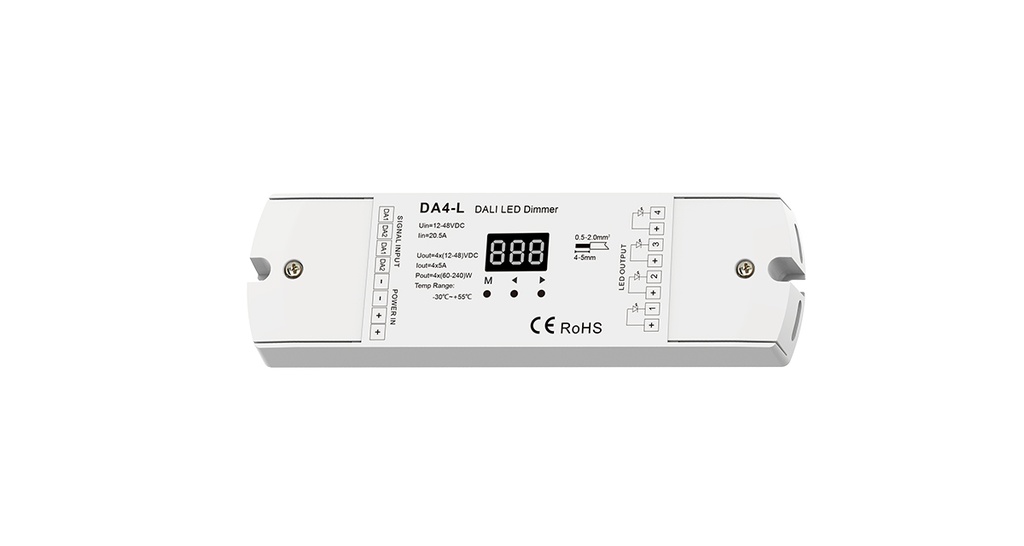 [10_2091] LED-контролер DEYA 12-48VDC, 5A*4CH, DALI (DA4-L)