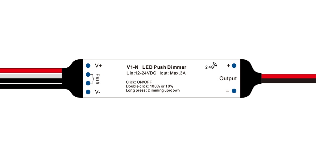 [10_2239] LED-контролер DEYA 12-24VDC, 3A*1CH, PUSH-DIM (V1-N)