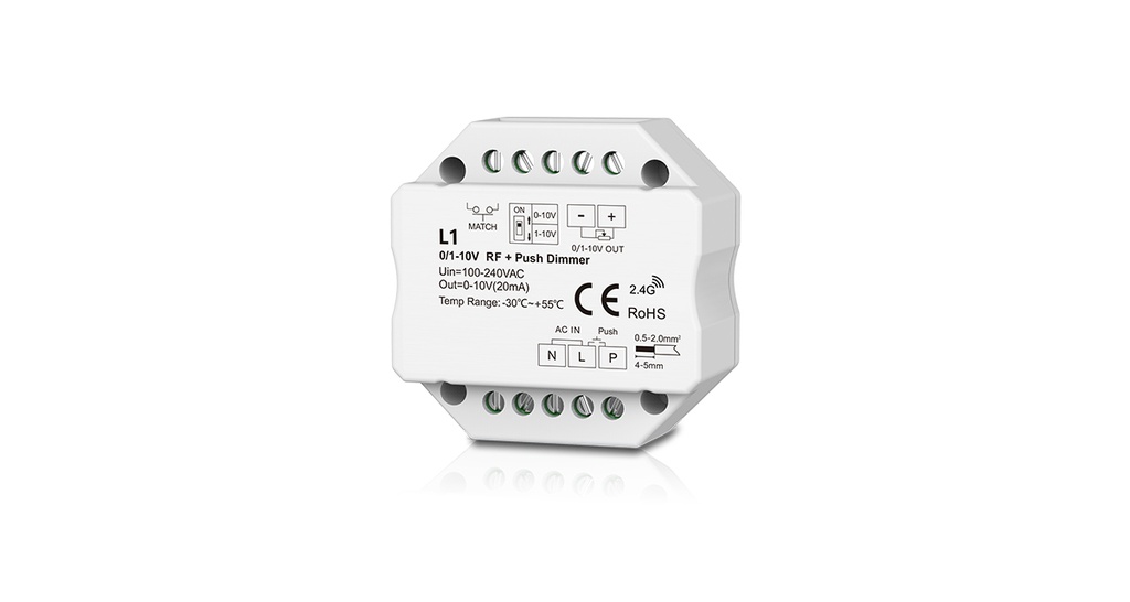 Димер DEYA RF+Push Dim 100-240VAC, 1CH 0/1-10V (L1)