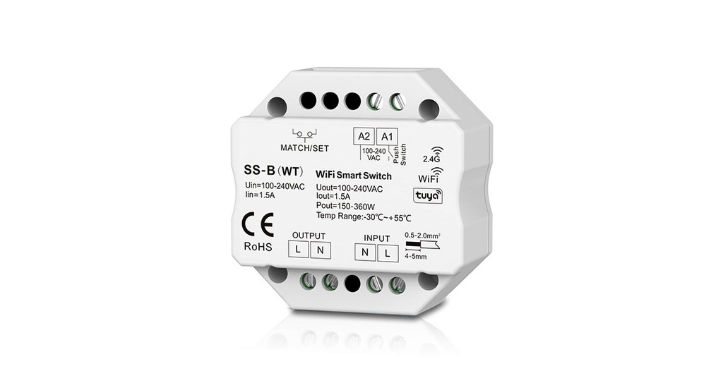 Релейний модуль вимикач DEYA WIFI+RF 1.5A*1CH 100-240VAC (SS-B(WT))