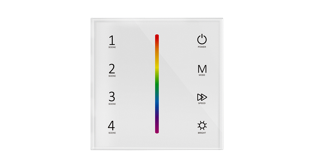 Сенсорна панель RGB 3CH*4A 12-24VDC CVV з контролером DEYA (T3-1(White))