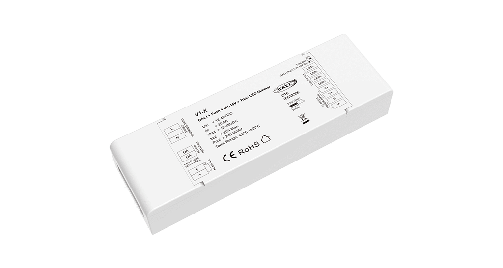 LED-контролер DEYA 12-48VDC, 20A*1CH, DALI + Push + 0/1-10V (V1-X)