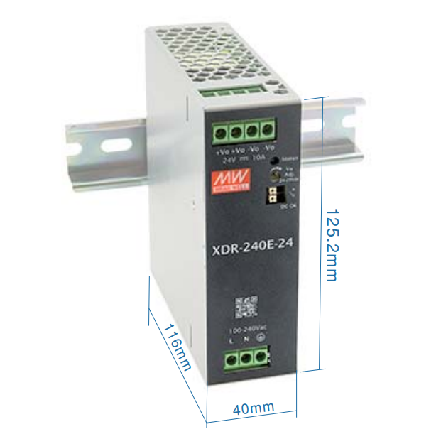 Блок живлення Mean Well на DIN-рейку 240W DC24V 10A (XDR-240E-48)