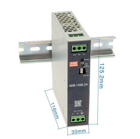 [10_3039] Блок живлення Mean Well на DIN-рейку 150W DC24V (XDR-150E-24)