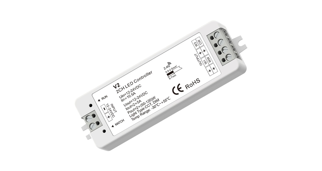 [10_2241] LED-контролер DEYA 12-24VDC, 5A*2CH (V2)