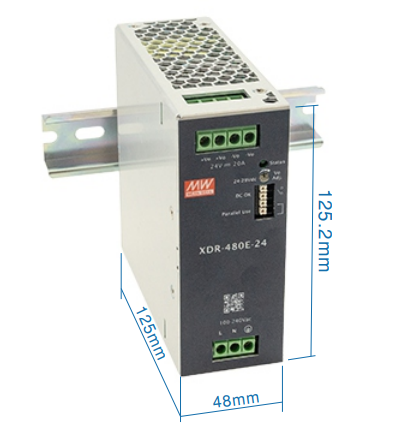 Блок живлення Mean Well на DIN-рейку 480W DC48V 10A (XDR-480E-48)