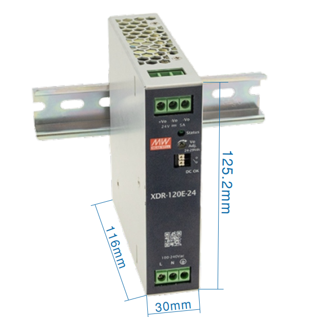 [10_3063] Блок живлення Mean Well на DIN-рейку 120W DC24V (XDR-120E-24)