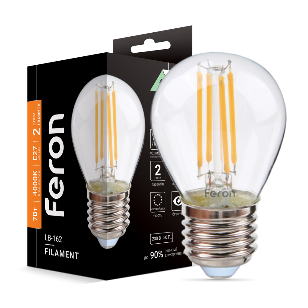 [6942] Світлодіодна лампа Feron Filament LB-162 7Вт E27 4000K