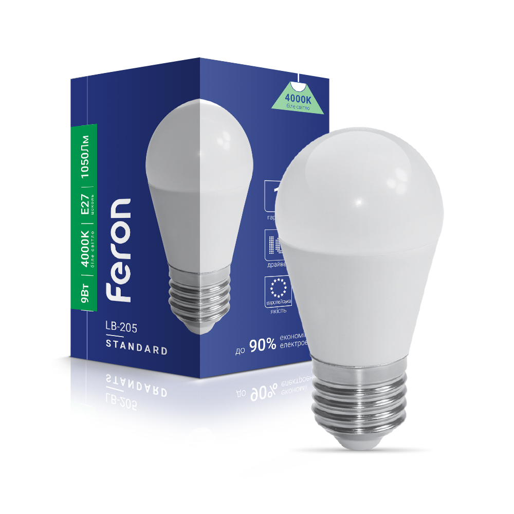 [7307] Світлодіодна лампа Feron LB-205 9Вт E27 4000K
