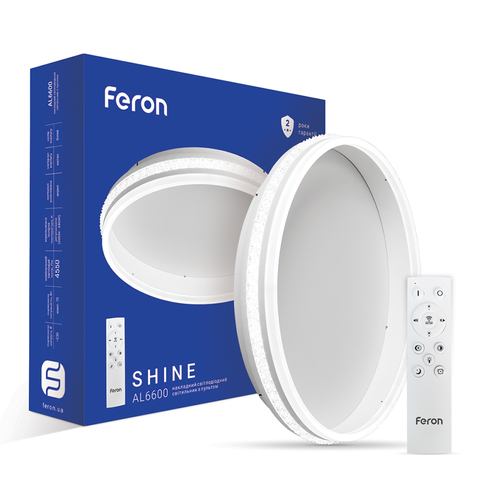 [7679] Світлодіодна накладна люстра Feron AL6600 SHINE 70Вт білий
