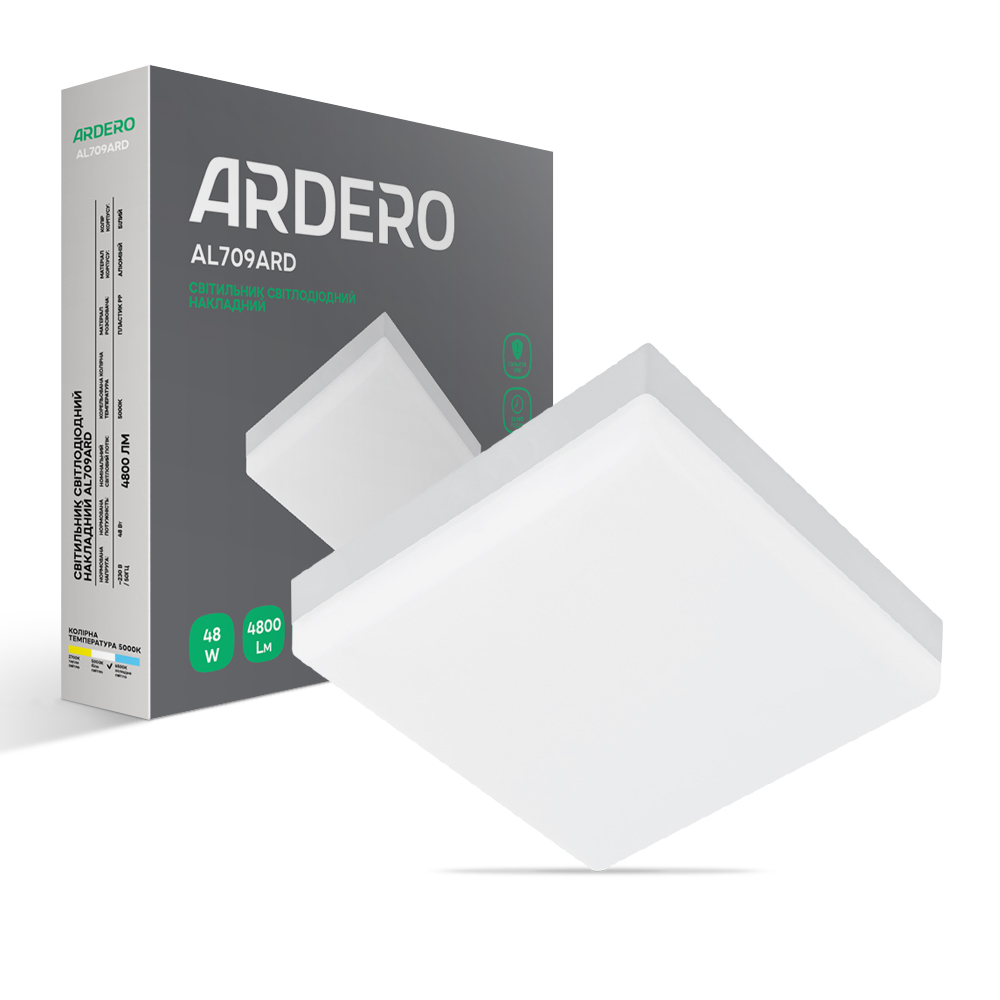 [7818] Світлодіодний накладний світильник Ardero AL709ARD 48Вт 5000K білий
