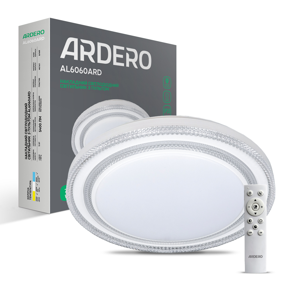 [7875] Світлодіодний світильник Ardero AL6060ARD CRISTAL 72Вт