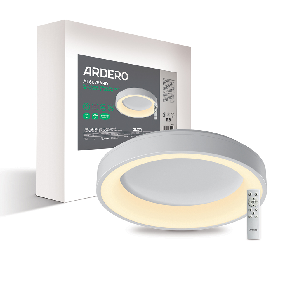 [8107] Світлодіодний світильник Ardero AL6075ARD GLOW 72Вт