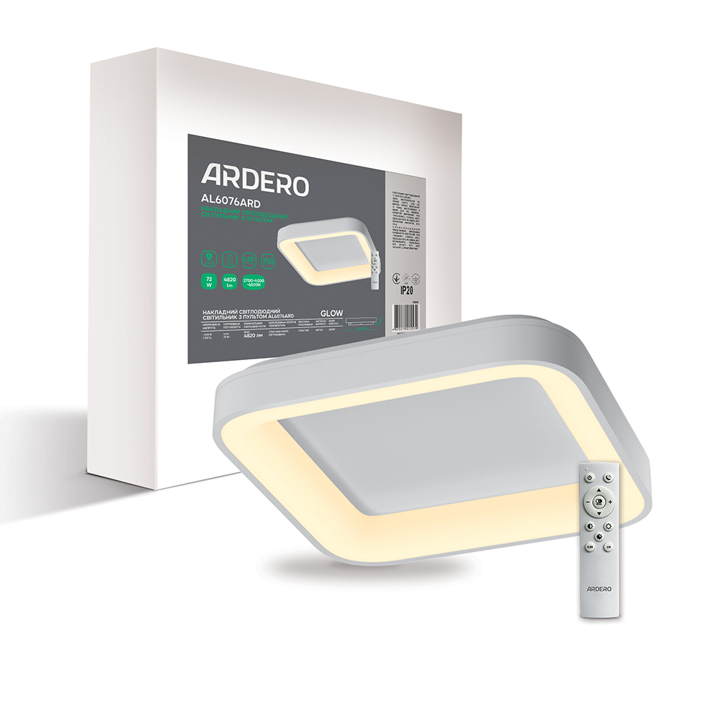 [8108] Світлодіодний світильник Ardero AL6076ARD GLOW 72Вт