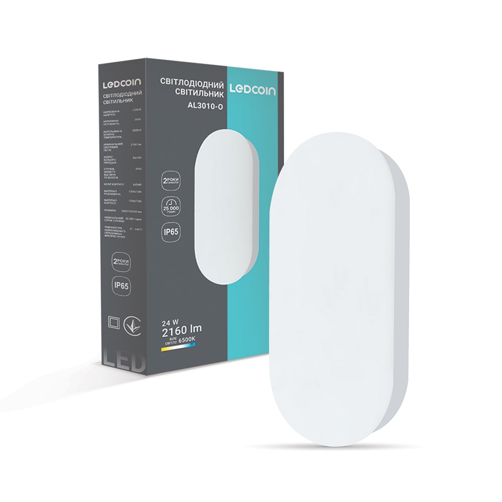 [8262] Світлодіодний накладний світильник Ledcoin AL3010-O 24 Вт 6500K