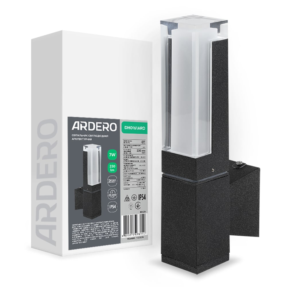[8525] Архітектурний світлодіодний накладний світильник Ardero DH0161ARD ARCTIC 7Вт 3000K чорний