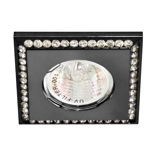 [4398] Вбудований світильник Feron DL102-BK під лампу прозорий чорний