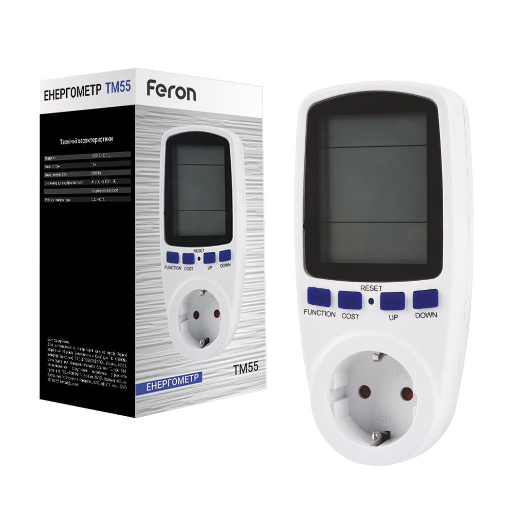 Розетка з лічильником електроенергії енергометр Feron TM55