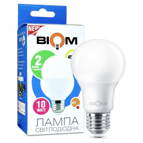 [3_2357] Свiтлодiодна лампа Biom BT-510 A60 10W E27 4500К матова