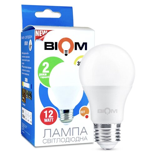 [3_2358] Свiтлодiодна лампа Biom BT-511 A60 12W E27 3000К матова